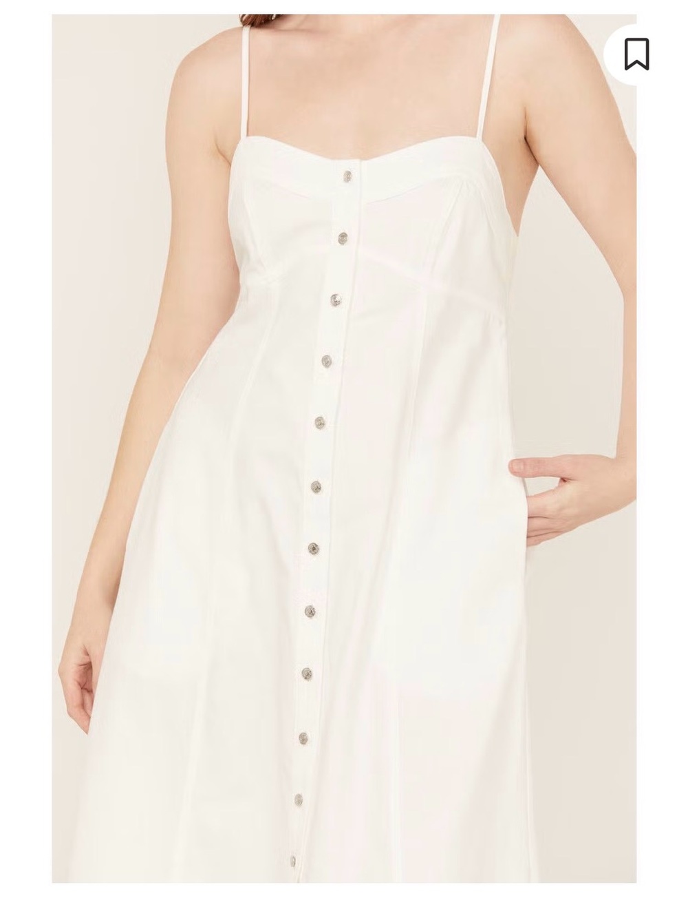 FREE PEOPLE Just Jill White Button Down Maxi Dress Size Medium - Picture 6 of 9